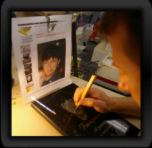 L'artiste Jocelyn RENAUD gravure d'art sur piere et verre