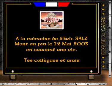 Plaque de comm�moration en granit et photo porcelaine