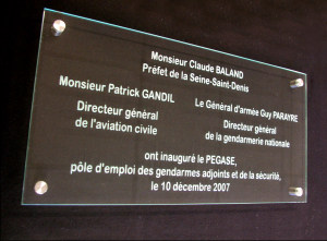 plaque d'inauguration