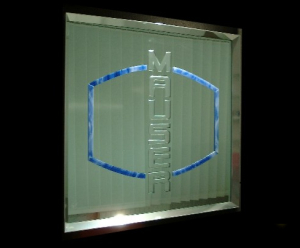 Enseigne d'int&eacute;rieur en miroir grav&eacute;