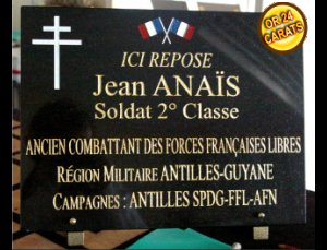 Plaque funeraire ancien combattant
