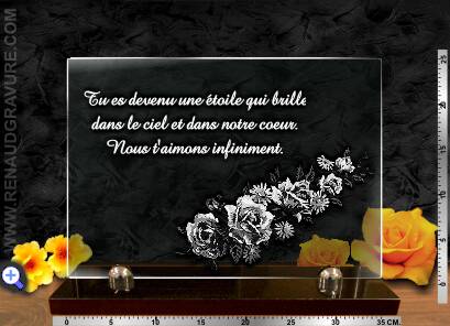 plaque funeraire en verre